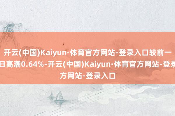 开云(中国)Kaiyun·体育官方网站-登录入口较前一往复日高潮0.64%-开云(中国)Kaiyun·体育官方网站-登录入口