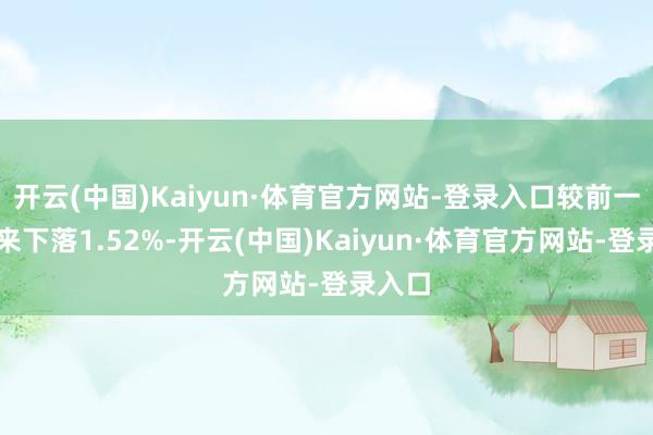 开云(中国)Kaiyun·体育官方网站-登录入口较前一往将来下落1.52%-开云(中国)Kaiyun·体育官方网站-登录入口