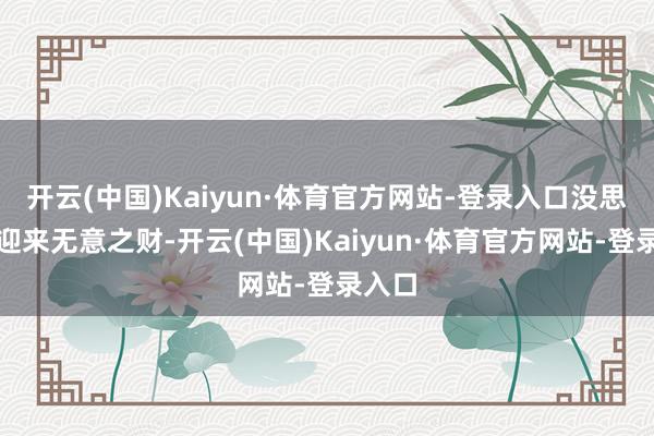 开云(中国)Kaiyun·体育官方网站-登录入口没思到却迎来无意之财-开云(中国)Kaiyun·体育官方网站-登录入口