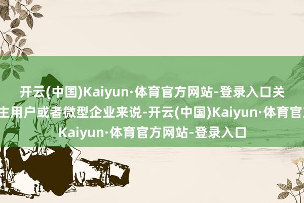 开云(中国)Kaiyun·体育官方网站-登录入口关于一些个东说念主用户或者微型企业来说-开云(中国)Kaiyun·体育官方网站-登录入口