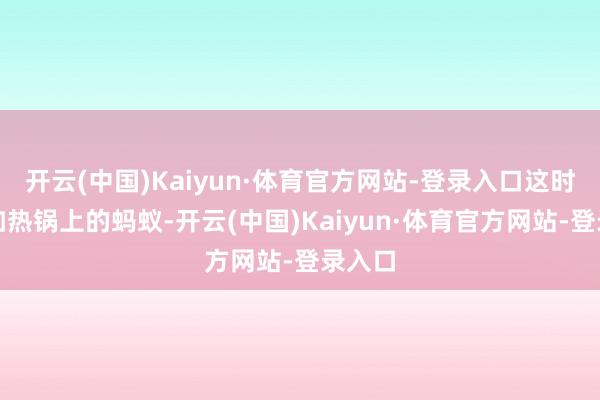 开云(中国)Kaiyun·体育官方网站-登录入口这时候犹如热锅上的蚂蚁-开云(中国)Kaiyun·体育官方网站-登录入口