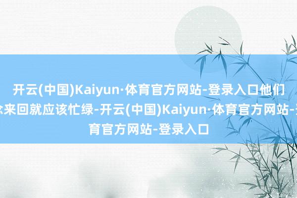 开云(中国)Kaiyun·体育官方网站-登录入口他们以为作念来回就应该忙绿-开云(中国)Kaiyun·体育官方网站-登录入口