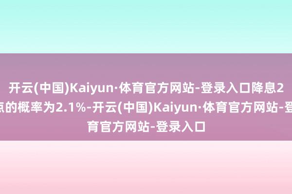 开云(中国)Kaiyun·体育官方网站-登录入口降息25个基点的概率为2.1%-开云(中国)Kaiyun·体育官方网站-登录入口