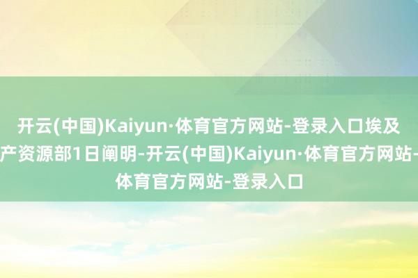 开云(中国)Kaiyun·体育官方网站-登录入口埃及石油和矿产资源部1日阐明-开云(中国)Kaiyun·体育官方网站-登录入口